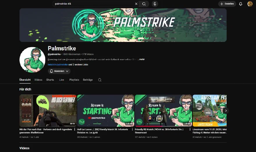 YouTube-Kanal Palmstrike